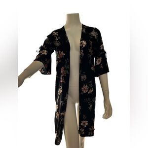 Angie Black Floral Kimono
